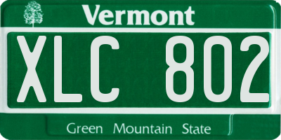 VT license plate XLC802