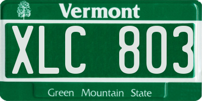 VT license plate XLC803