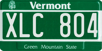 VT license plate XLC804