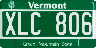 VT license plate XLC806