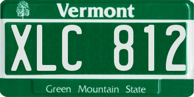 VT license plate XLC812