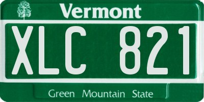 VT license plate XLC821