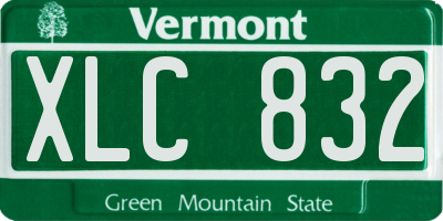 VT license plate XLC832