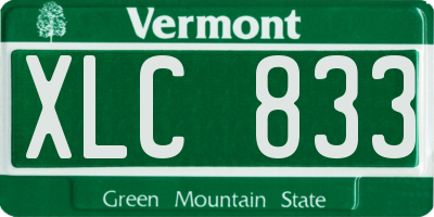 VT license plate XLC833
