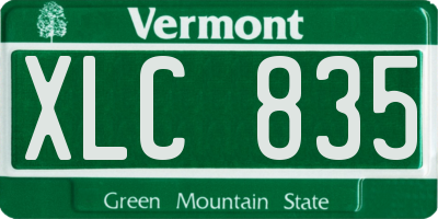 VT license plate XLC835