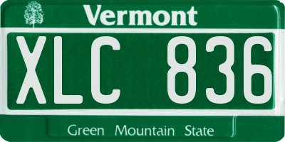 VT license plate XLC836