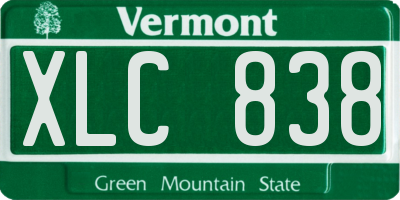 VT license plate XLC838