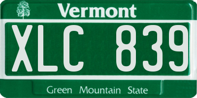 VT license plate XLC839