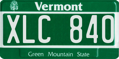 VT license plate XLC840