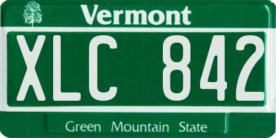 VT license plate XLC842