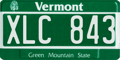 VT license plate XLC843