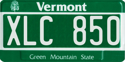 VT license plate XLC850