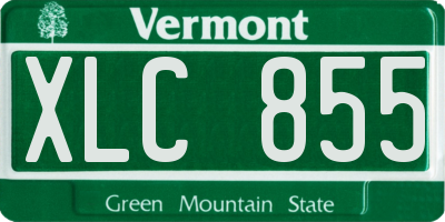 VT license plate XLC855