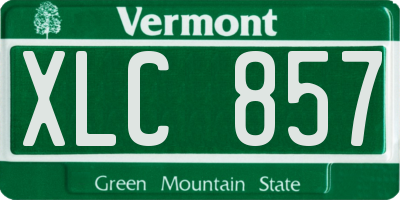 VT license plate XLC857