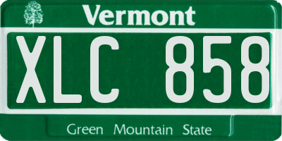 VT license plate XLC858