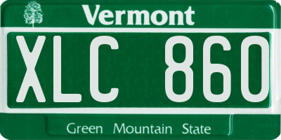 VT license plate XLC860