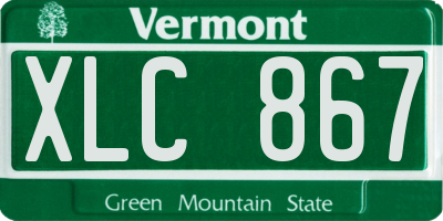 VT license plate XLC867