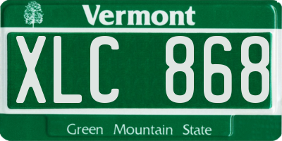 VT license plate XLC868