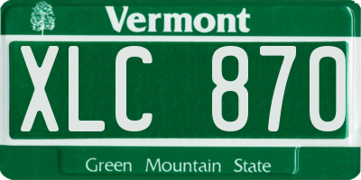VT license plate XLC870