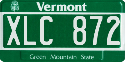 VT license plate XLC872