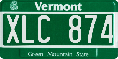 VT license plate XLC874
