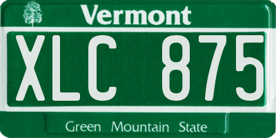 VT license plate XLC875