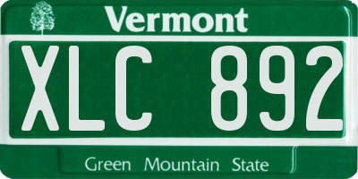 VT license plate XLC892