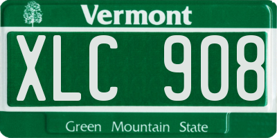 VT license plate XLC908