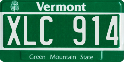 VT license plate XLC914