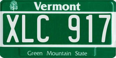 VT license plate XLC917