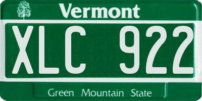 VT license plate XLC922