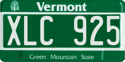 VT license plate XLC925