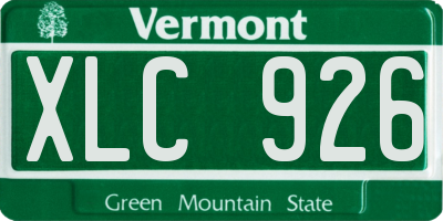 VT license plate XLC926