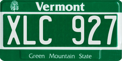 VT license plate XLC927