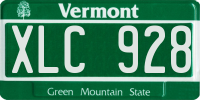 VT license plate XLC928
