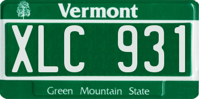 VT license plate XLC931