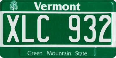 VT license plate XLC932