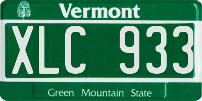 VT license plate XLC933