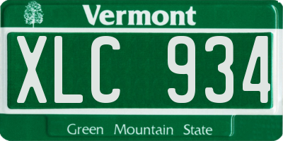 VT license plate XLC934