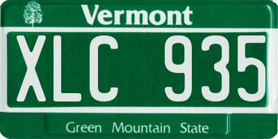 VT license plate XLC935