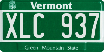 VT license plate XLC937