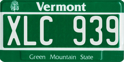 VT license plate XLC939