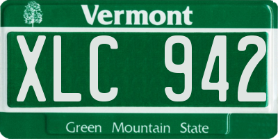VT license plate XLC942