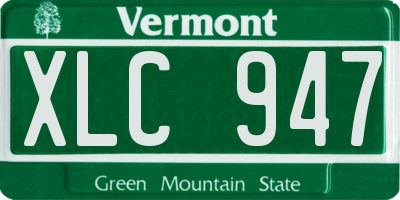 VT license plate XLC947