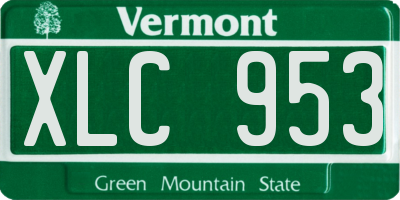 VT license plate XLC953