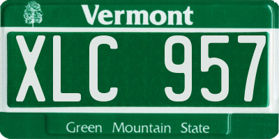 VT license plate XLC957
