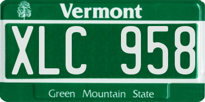 VT license plate XLC958
