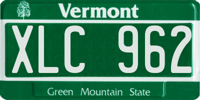 VT license plate XLC962