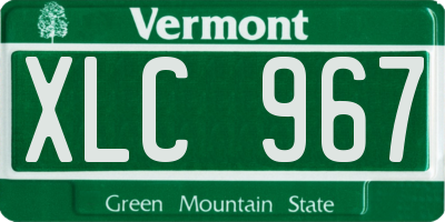 VT license plate XLC967