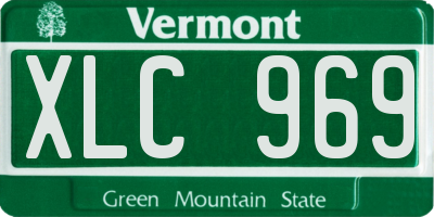 VT license plate XLC969
